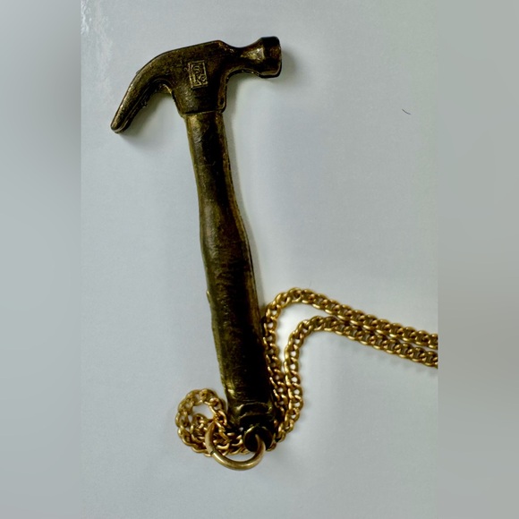 Vintage Atlas 12K GP Chain, with Antique 1920s Intercast CJ Hammer Charm #1063 - Picture 6 of 11